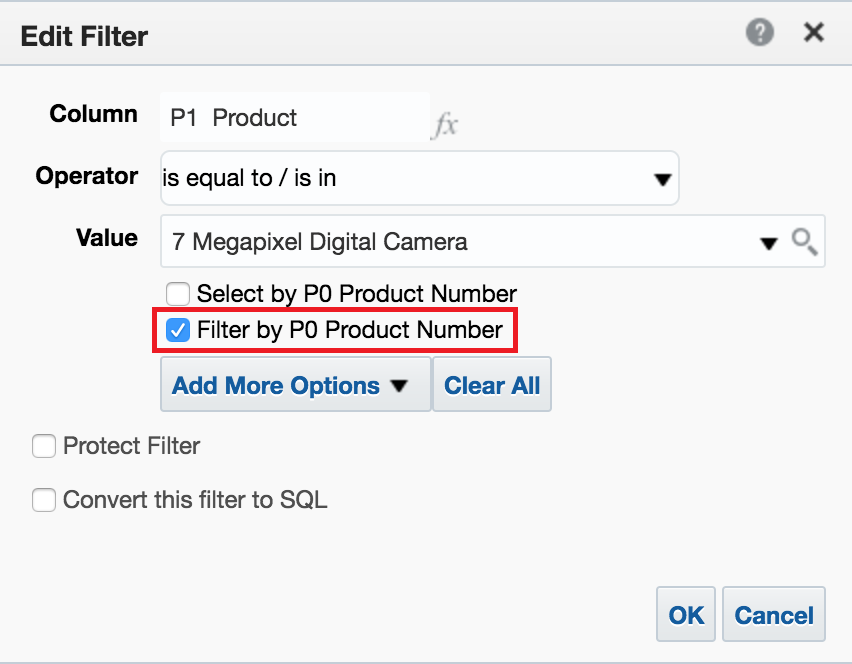 Filter by code values example