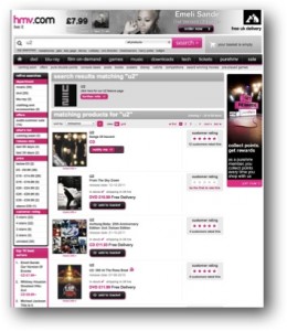 HMV website