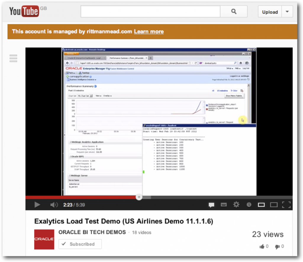 Exalytics Load Test Video