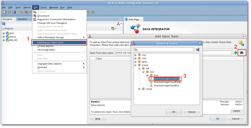 Adding an ODI Open Tool