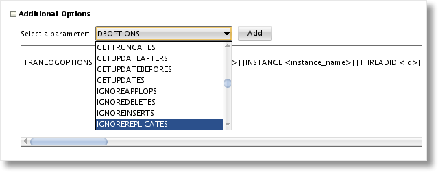 GoldenGate Physical Schema Additional Options