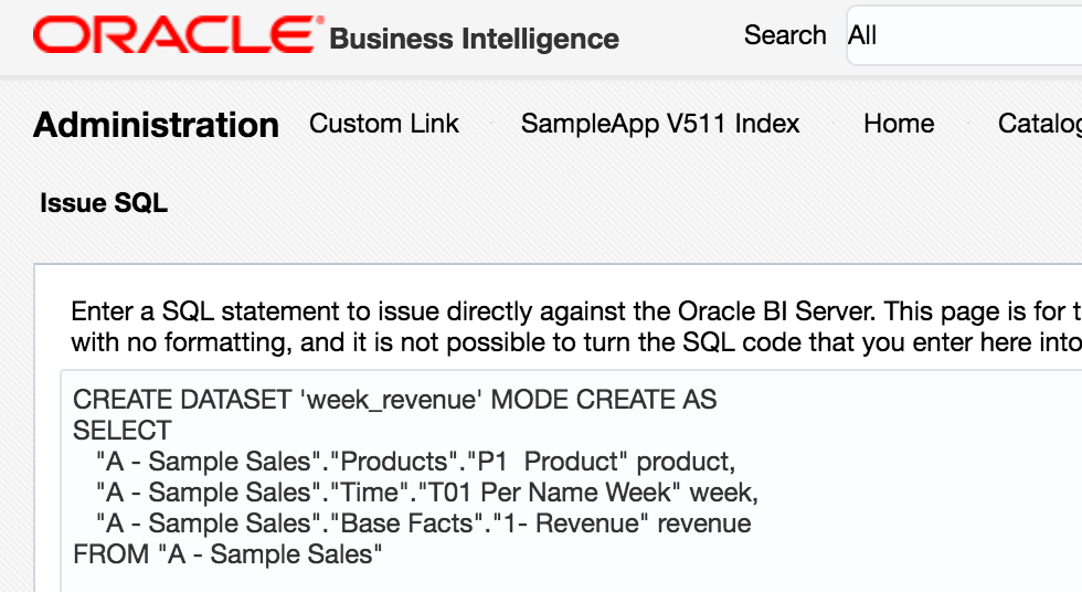 OBIEE 12c – Extended Subject Areas (XSA) and the Data Set Service