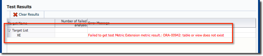 Defining an OBIEE Metric Extension in EM12c - Expected error whilst testing the metric adaptor