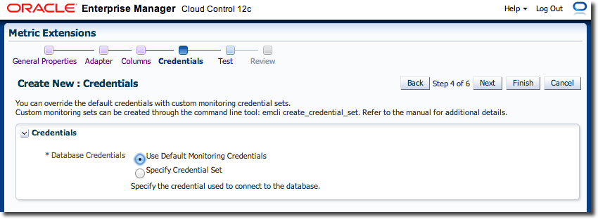 Defining an OBIEE Metric Extension in EM12c - step 4