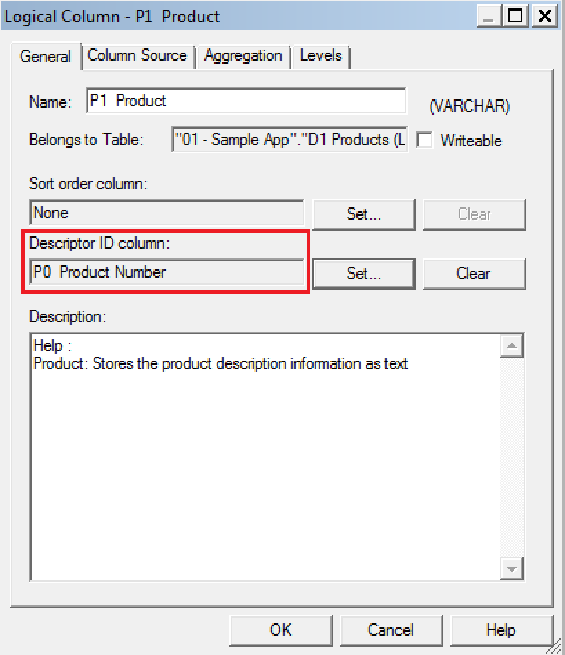 Double column feature setup example