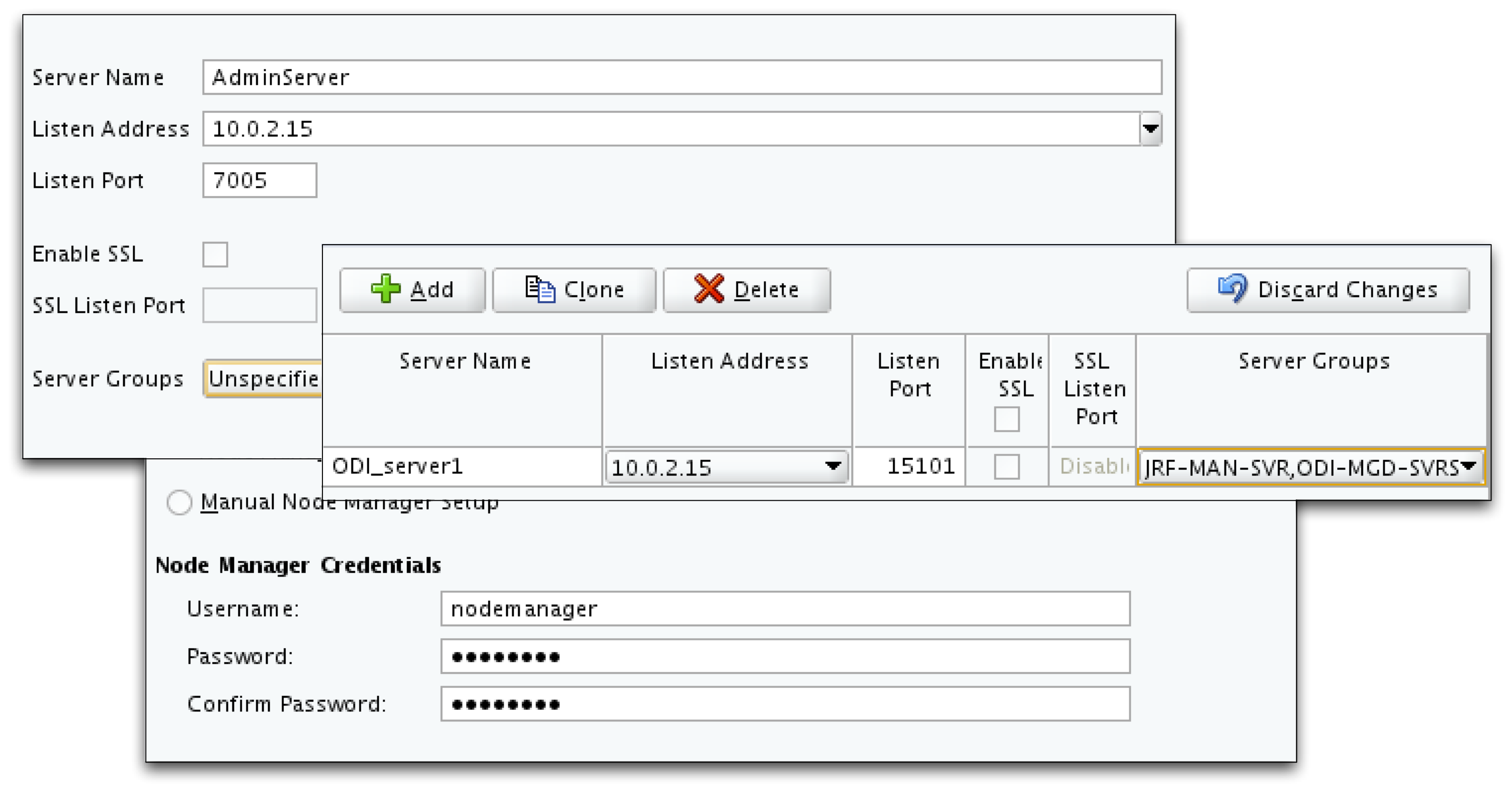 JEE Agent server configuration