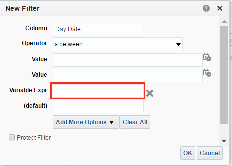 obiee use presentation variable in filter