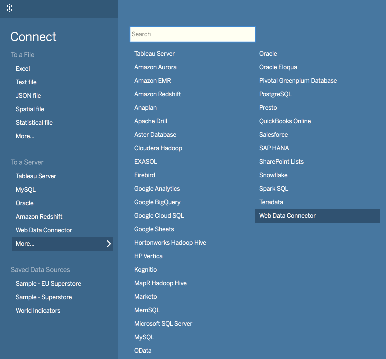 WDC in Tableau