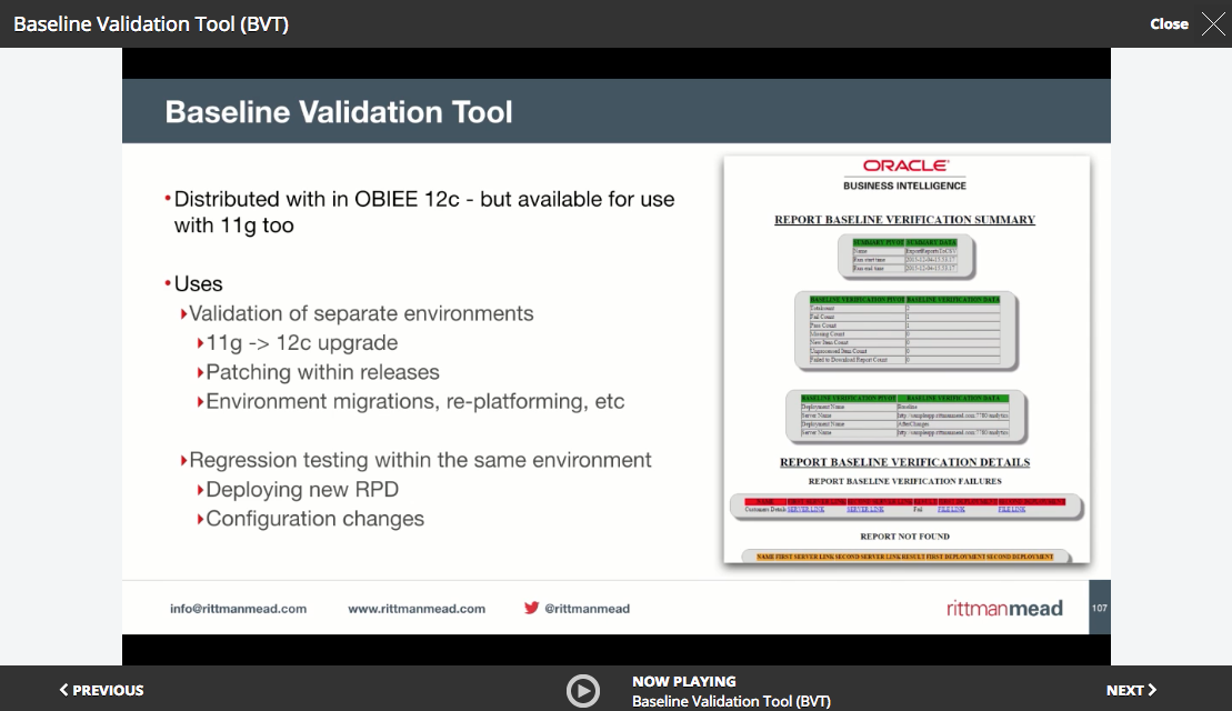 Baseline Validation Tool