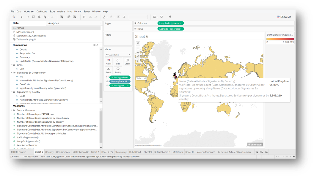 Tableau | Dashboard Design ::Revoke A50 Petition Data::