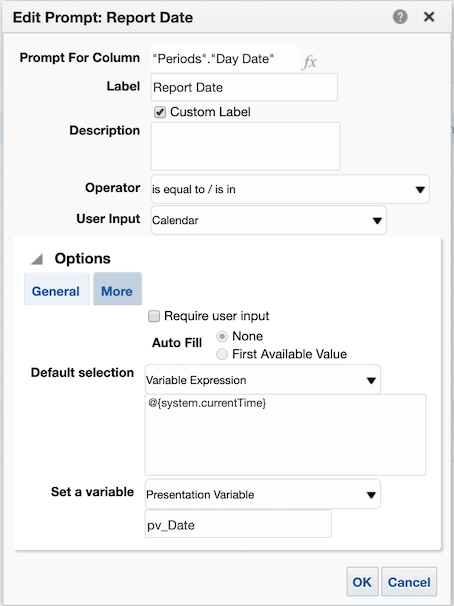 presentation variable oracle