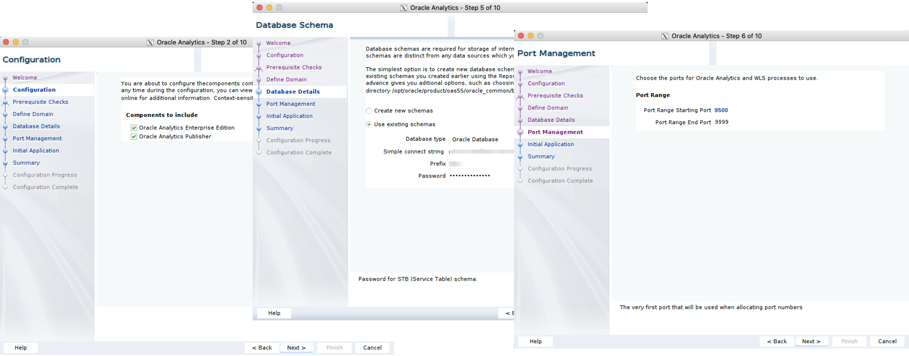 RUC schema and configuration settings