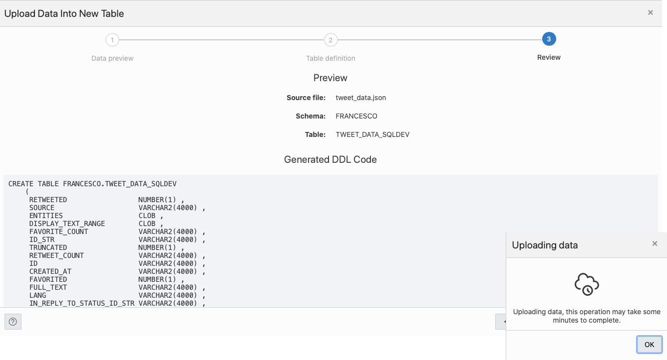 Analysing Social Media Activity with ADW and OAC