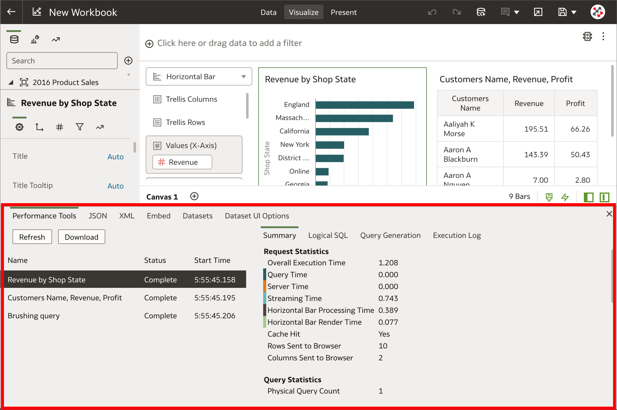 The Developer Options pane