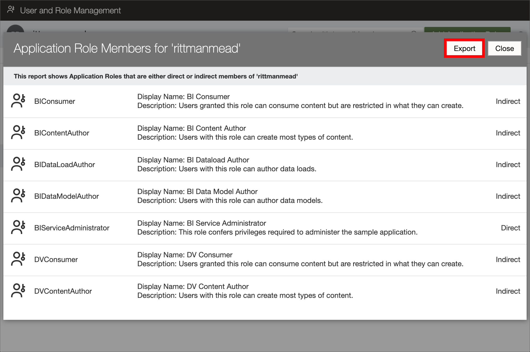 Exporting membership data in OAS 6.4