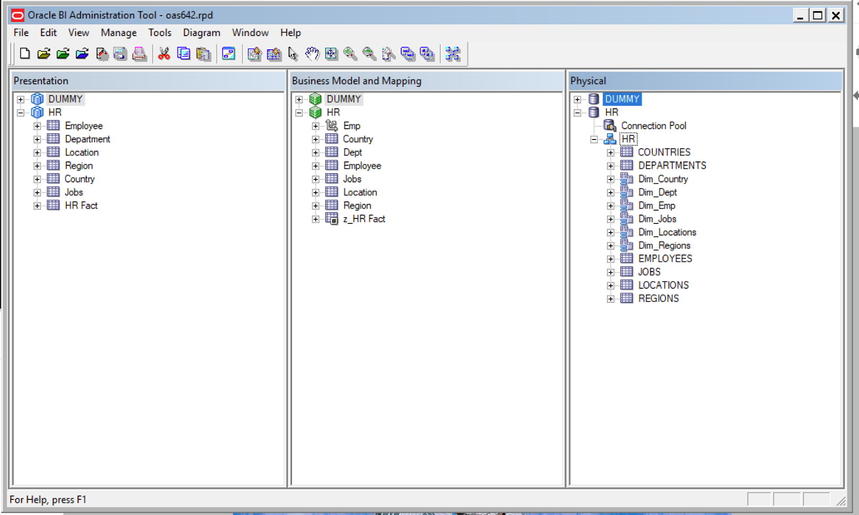 Oracle BI Administration tool