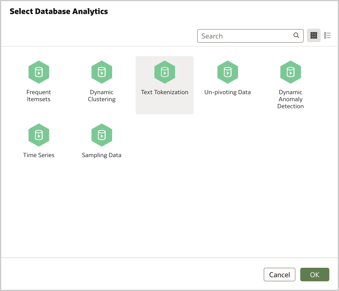 The Database Analytics step allows to use several database analytics functions in a data flow.