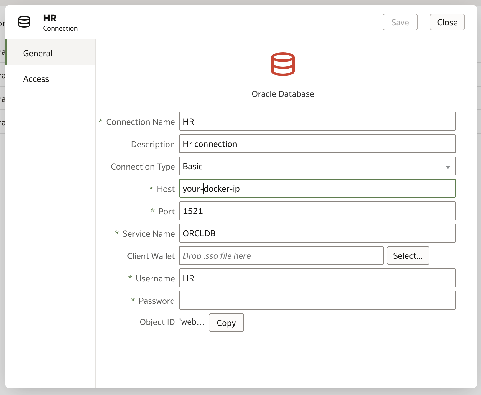 The Oracle Database Connection