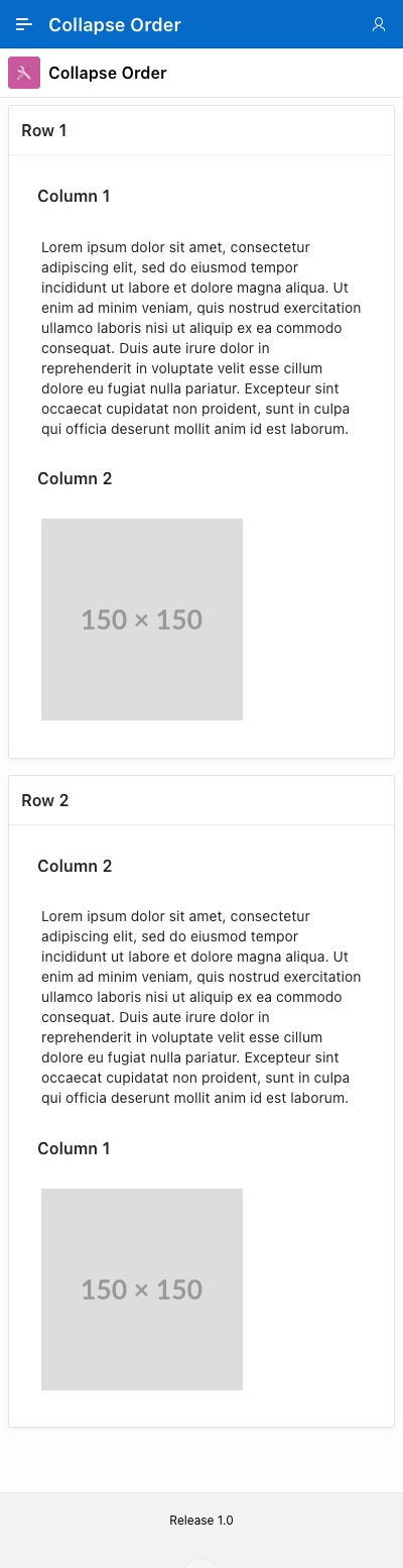 Adjusted element order in mobile screen  