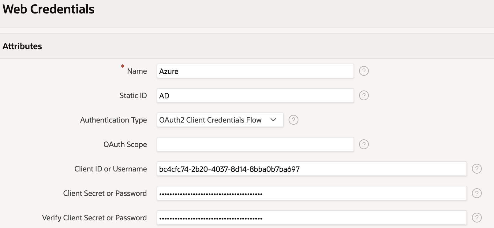 Screenshot of Oracle APEX showing how to create Web Credentials in Workspace Utilities