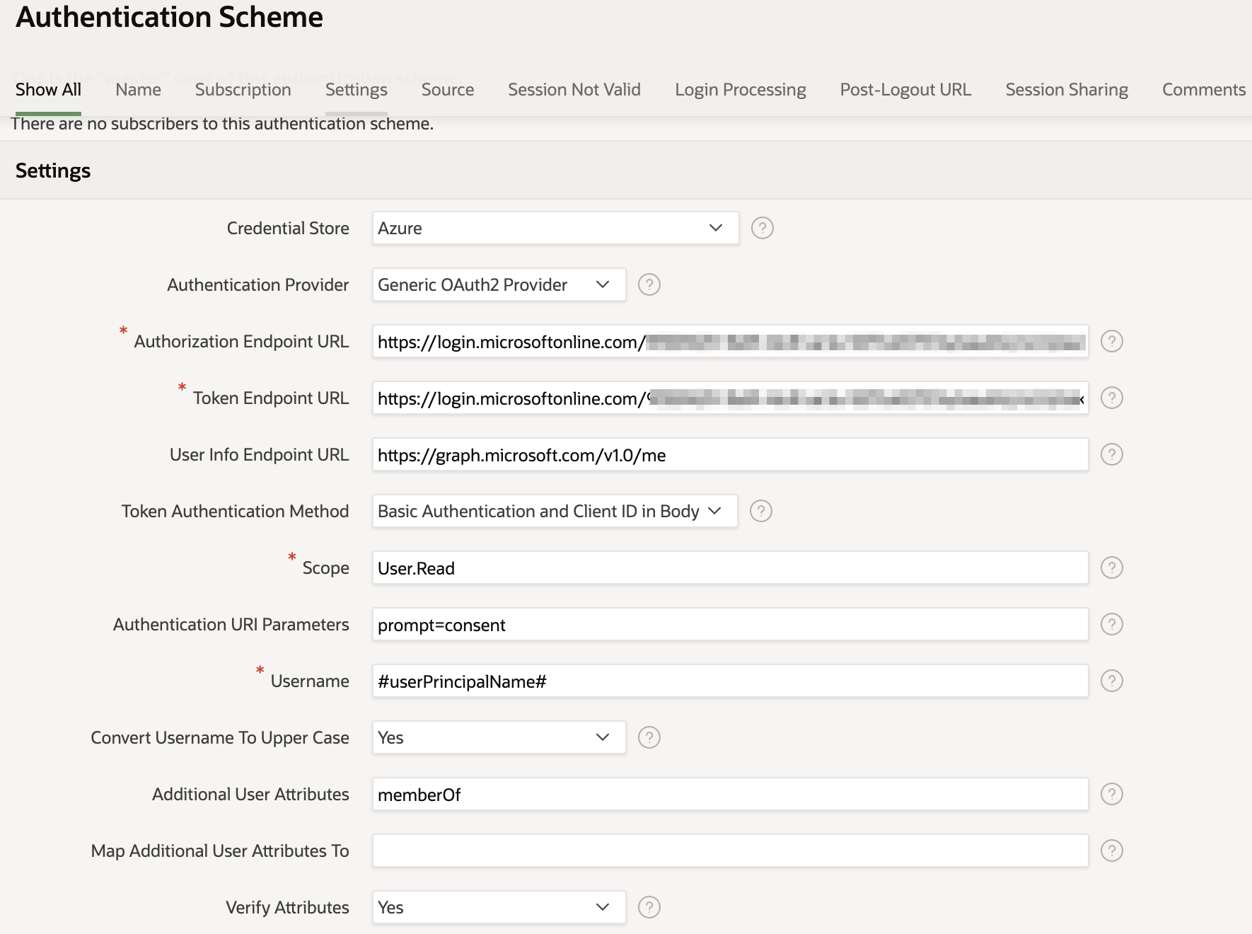 Screenshot of Oracle Apex showing how to create an Authentication Scheme