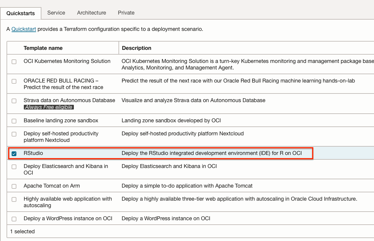 Deploy RStudio in an OCI Container