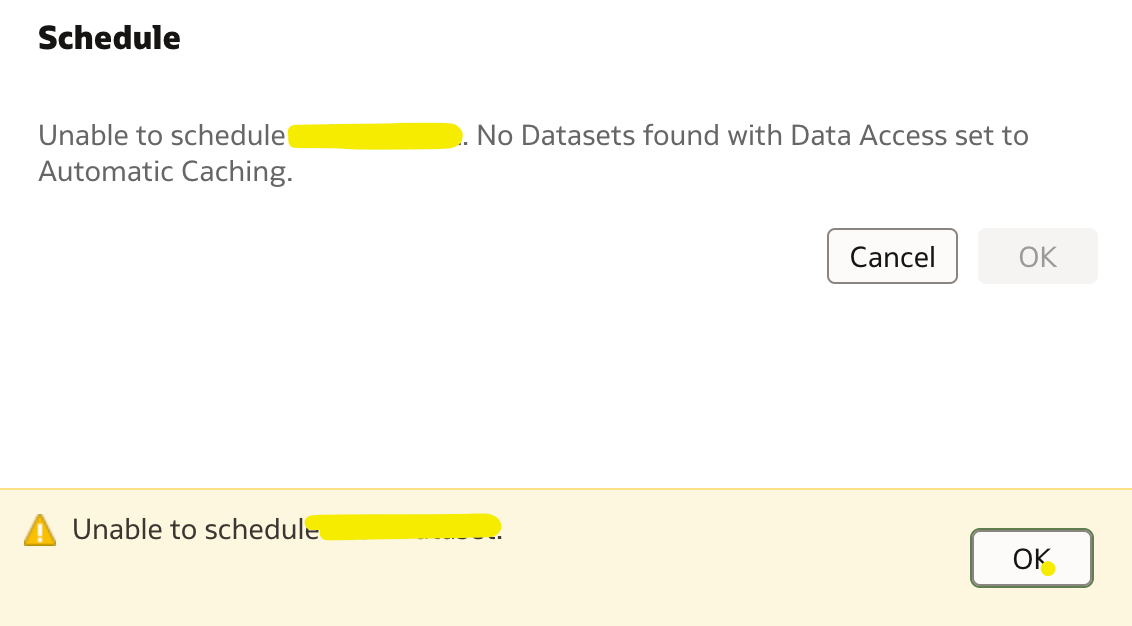 Dataset Reload Schedules in Oracle Analytics Cloud